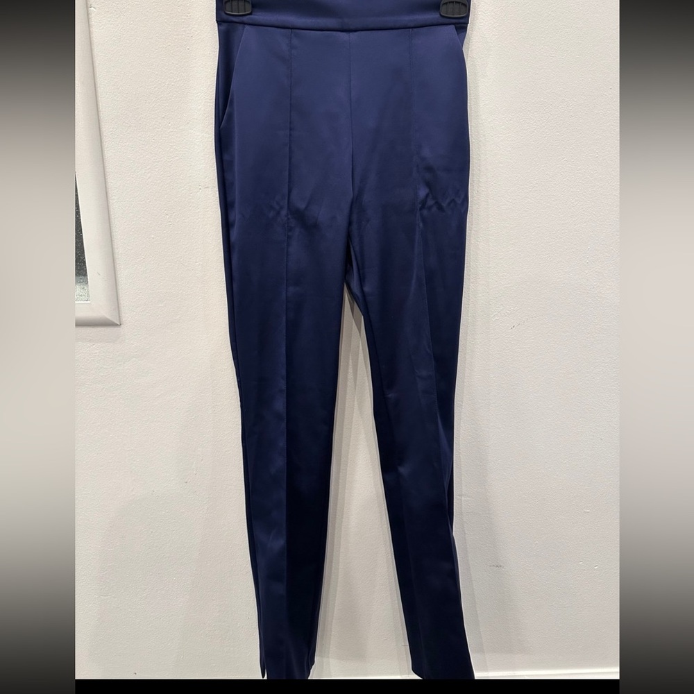 Chiara Boni La Petite Robe Navy Blue Silky Spandex Dress Pants 38/2